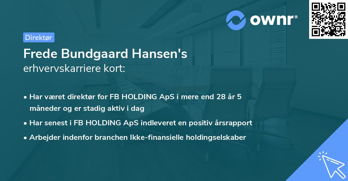 Frede Bundgaard Hansen's erhvervskarriere kort