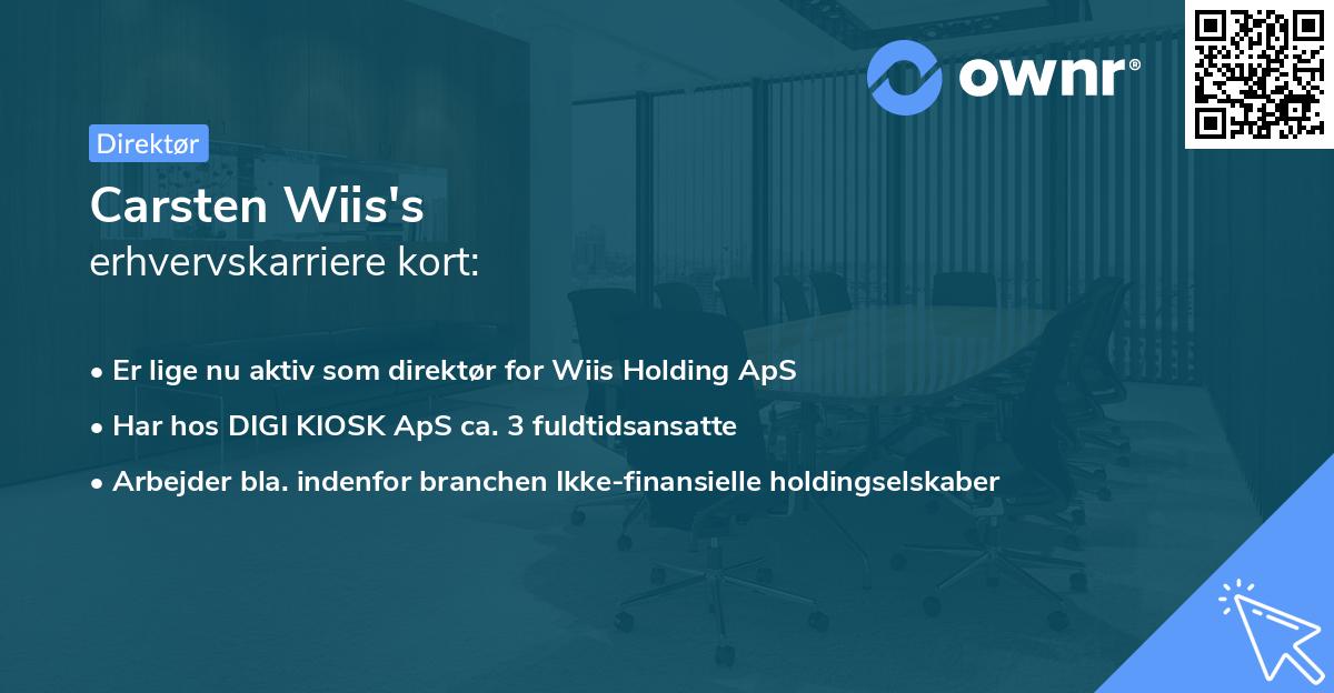 Carsten Wiis's erhvervskarriere kort