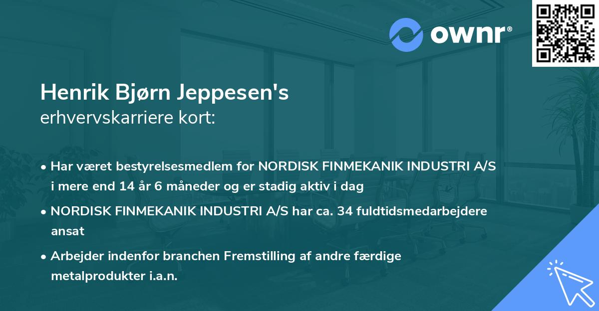 Henrik Bjørn Jeppesen's erhvervskarriere kort
