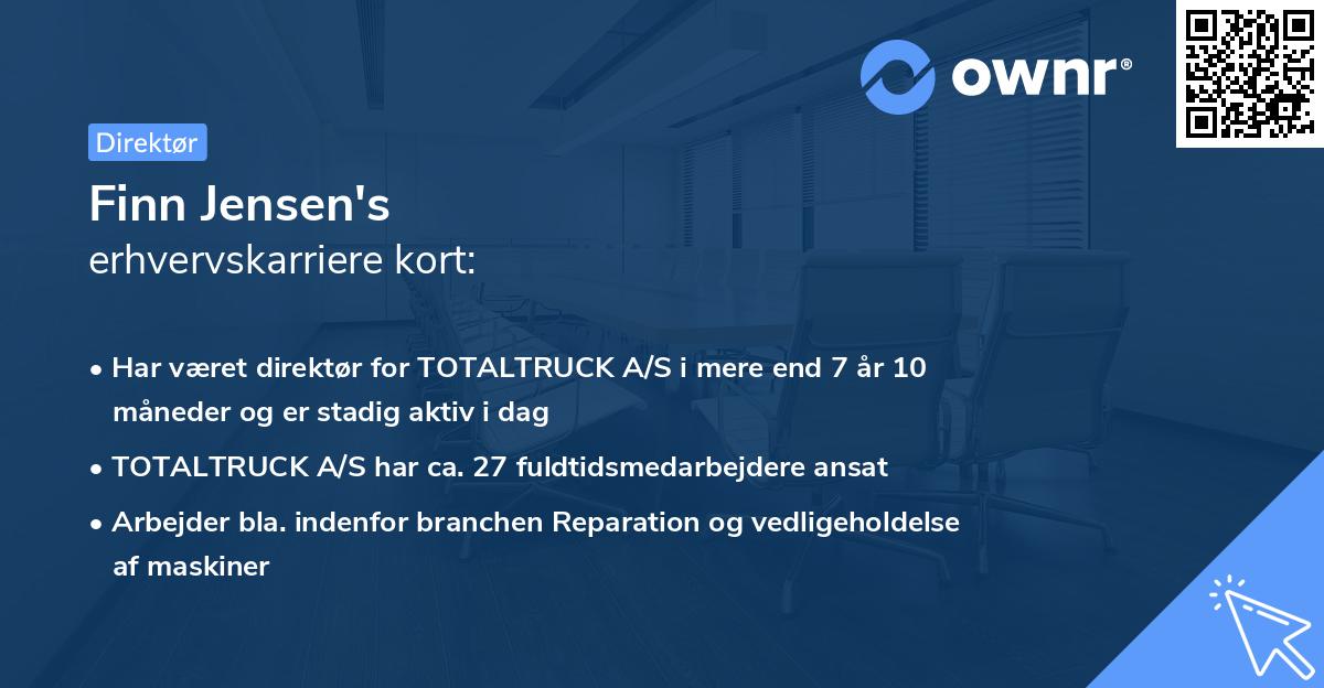 Finn Jensen's erhvervskarriere kort