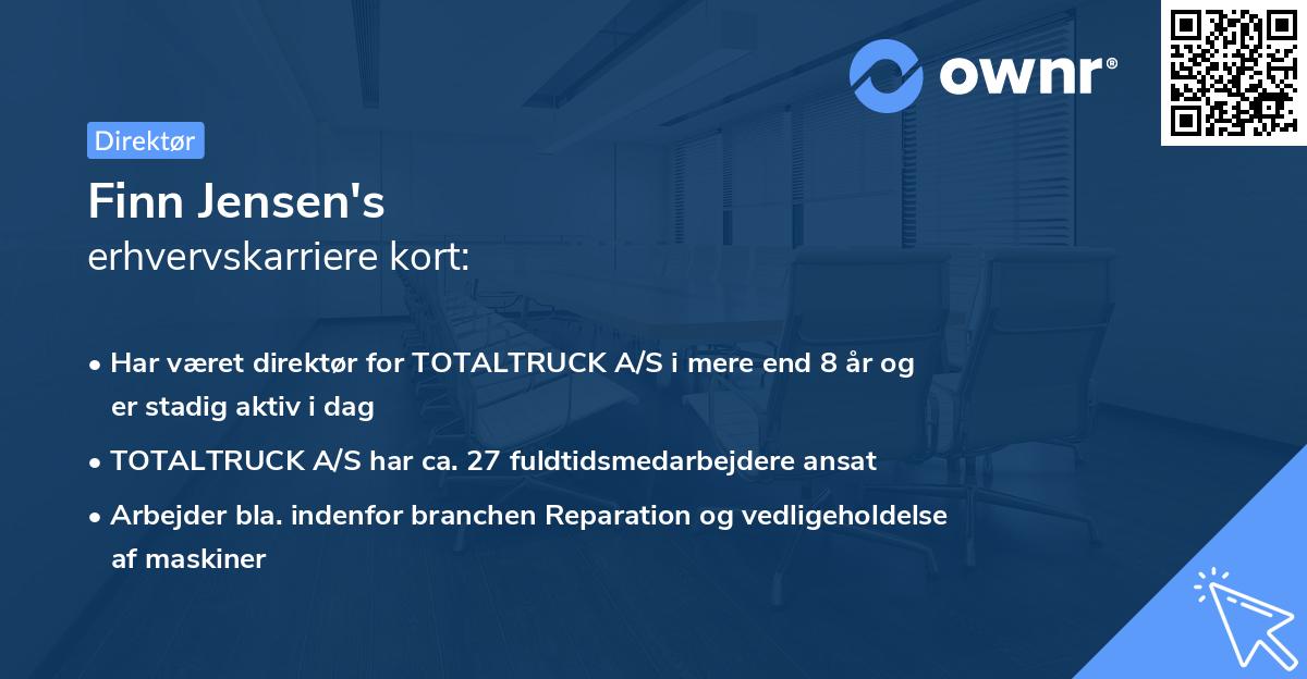 Finn Jensen's erhvervskarriere kort