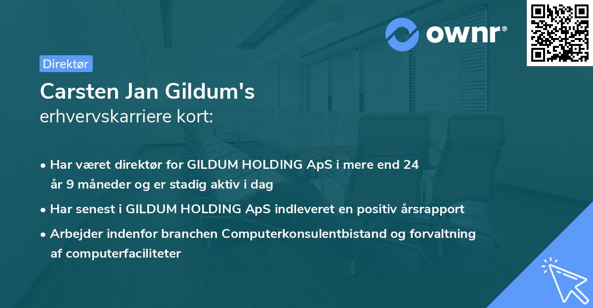 Carsten Jan Gildum's erhvervskarriere kort