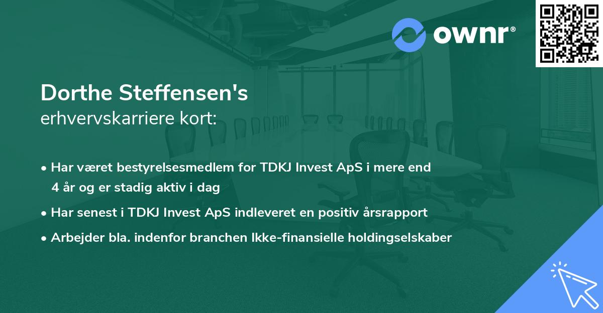 Dorthe Steffensen's erhvervskarriere kort