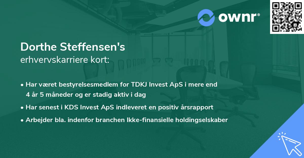 Dorthe Steffensen's erhvervskarriere kort