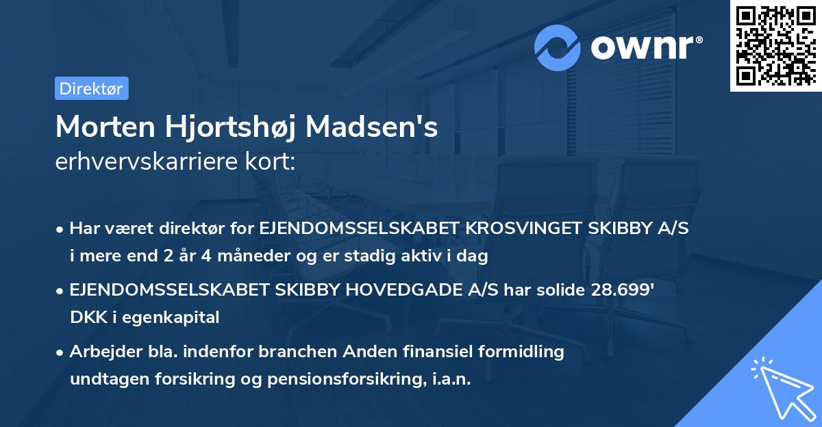 Morten Hjortshøj Madsen's erhvervskarriere kort