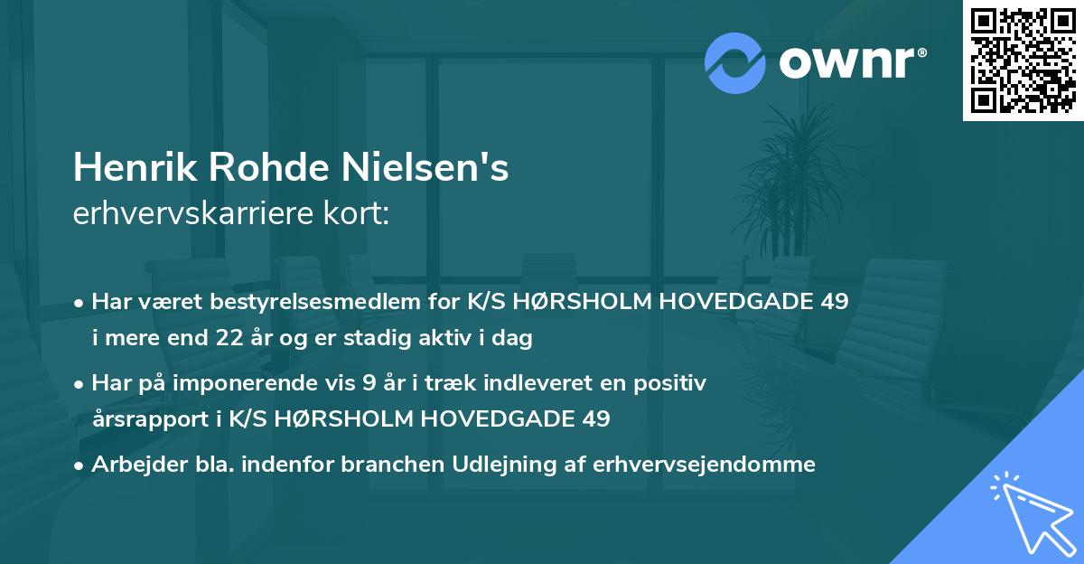 Henrik Rohde Nielsen's erhvervskarriere kort