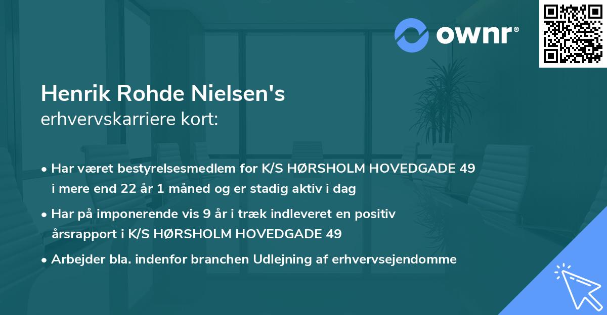 Henrik Rohde Nielsen's erhvervskarriere kort