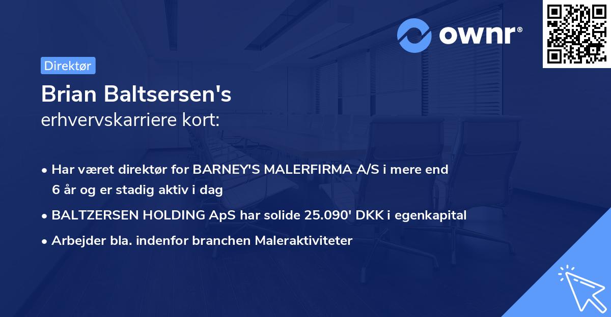 Brian Baltsersen's erhvervskarriere kort