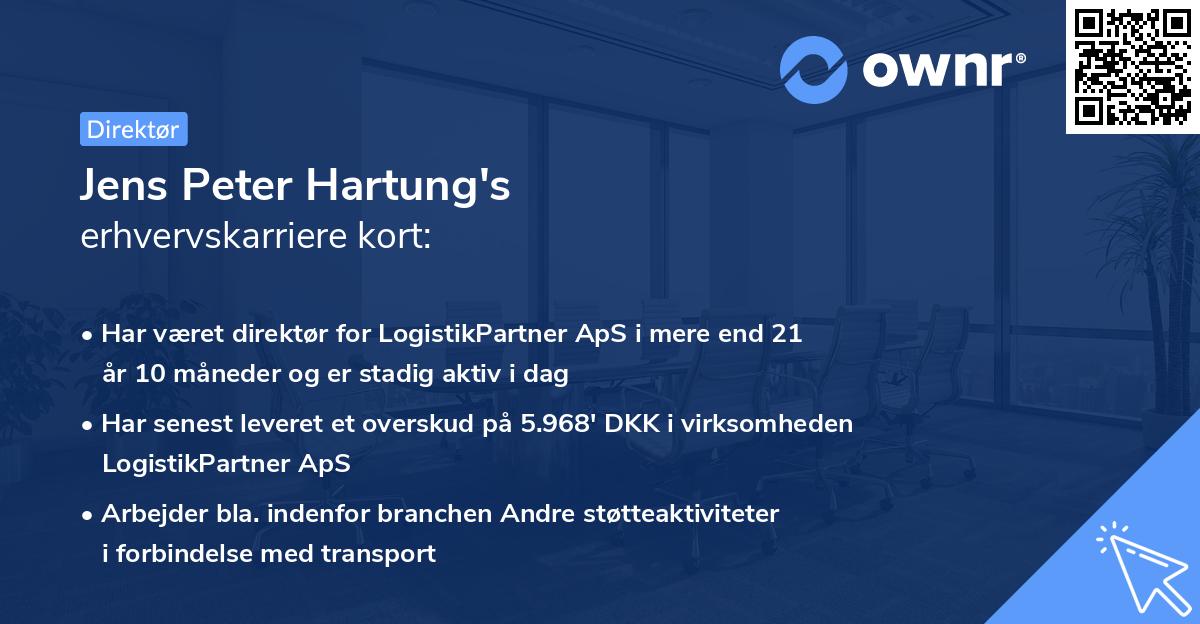 Jens Peter Hartung's erhvervskarriere kort