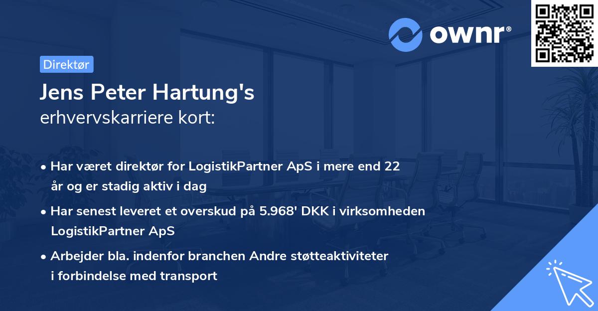 Jens Peter Hartung's erhvervskarriere kort