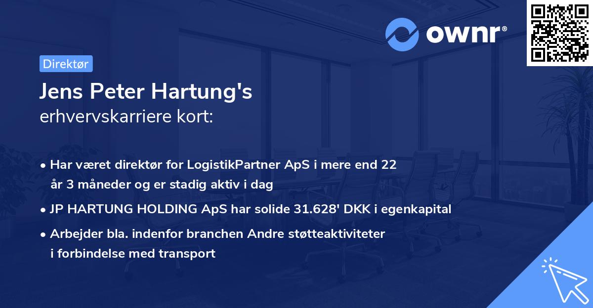 Jens Peter Hartung's erhvervskarriere kort