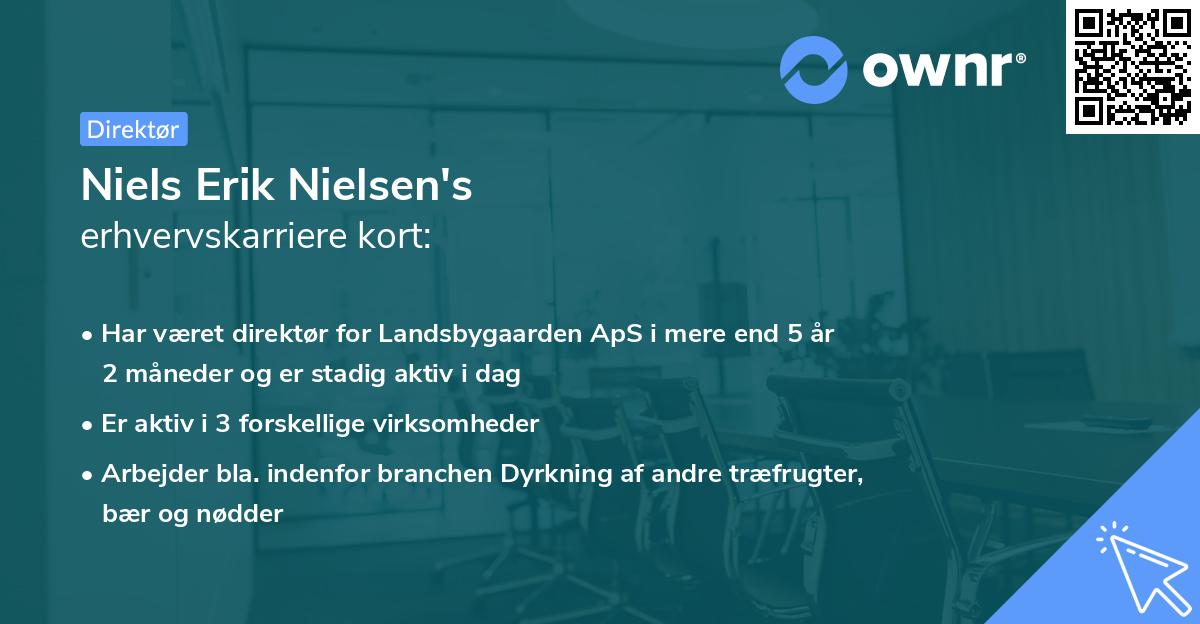 Niels Erik Nielsen's erhvervskarriere kort