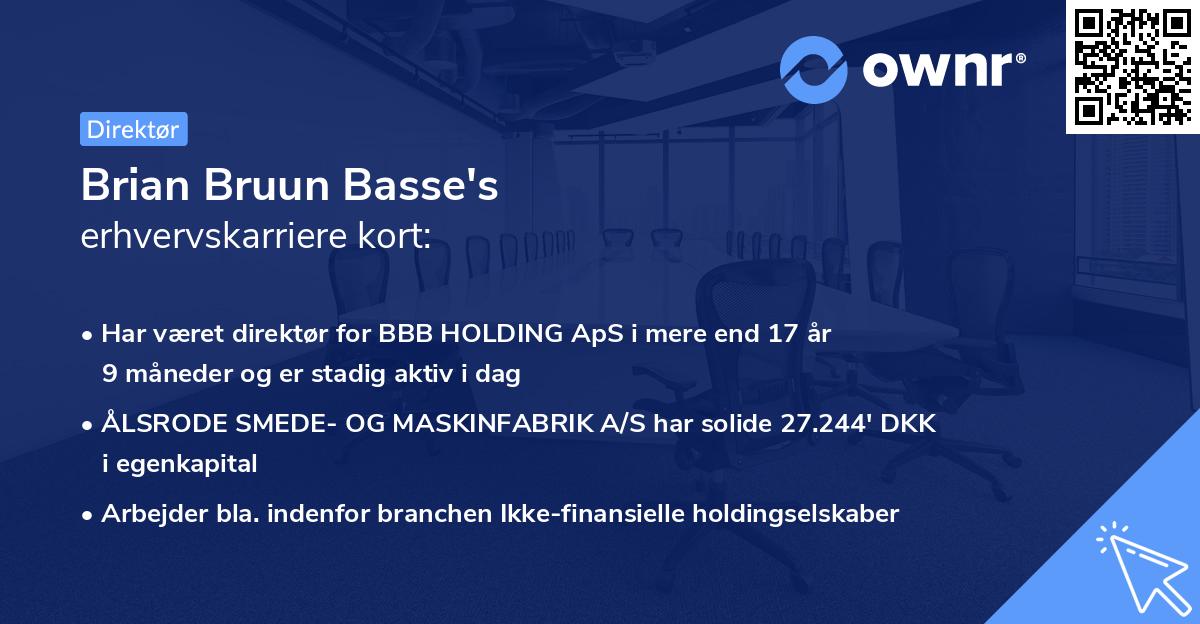 Brian Bruun Basse's erhvervskarriere kort