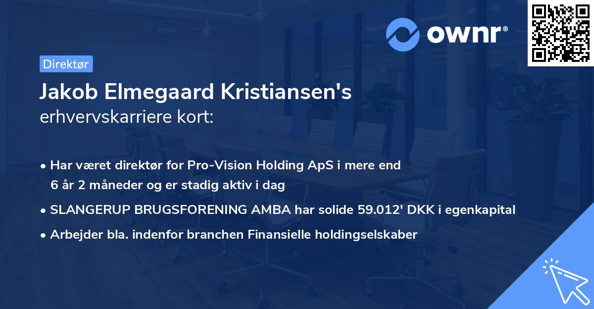 Jakob Elmegaard Kristiansen's erhvervskarriere kort