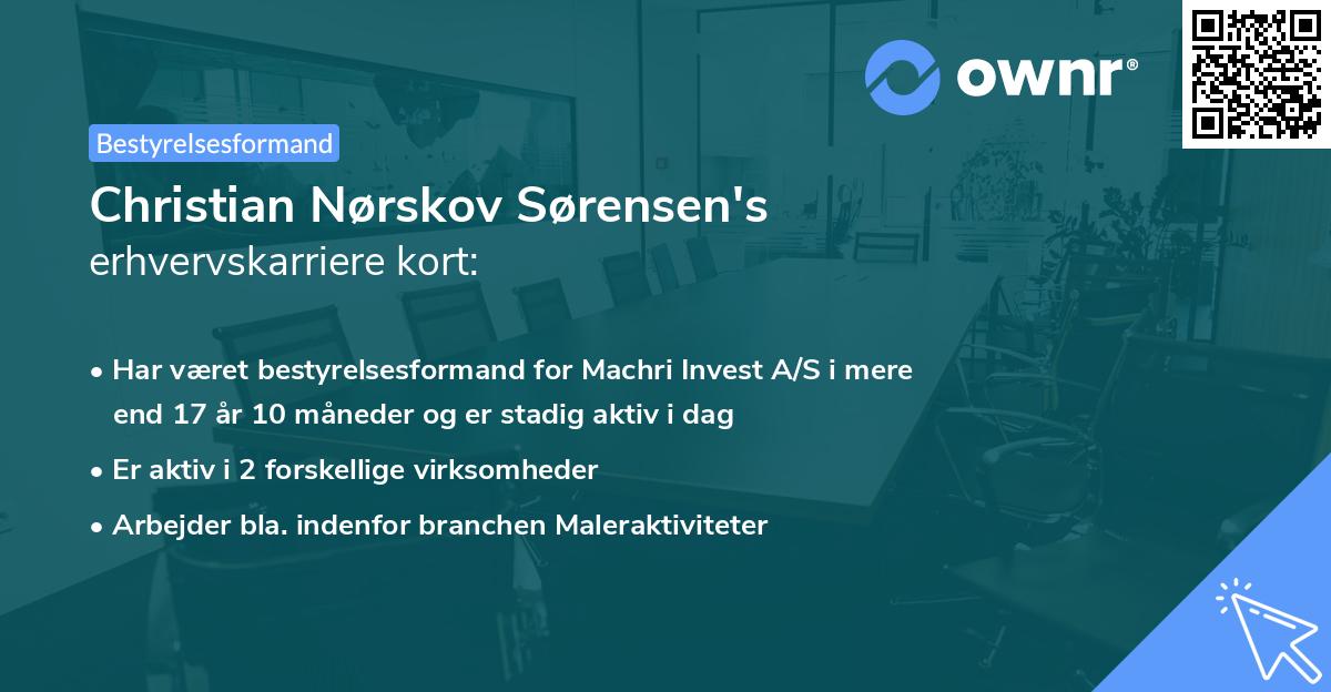 Christian Nørskov Sørensen's erhvervskarriere kort