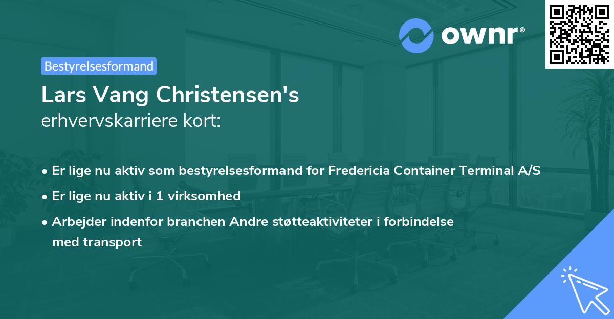 Lars Vang Christensen's erhvervskarriere kort