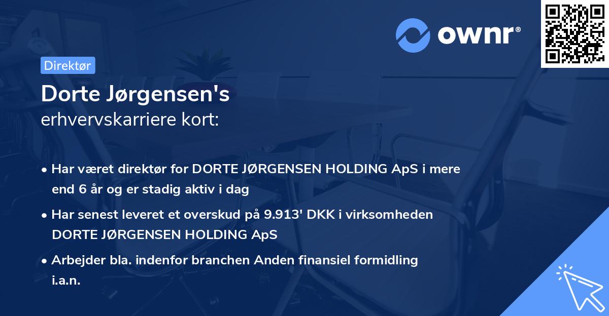 Dorte Jørgensen's erhvervskarriere kort