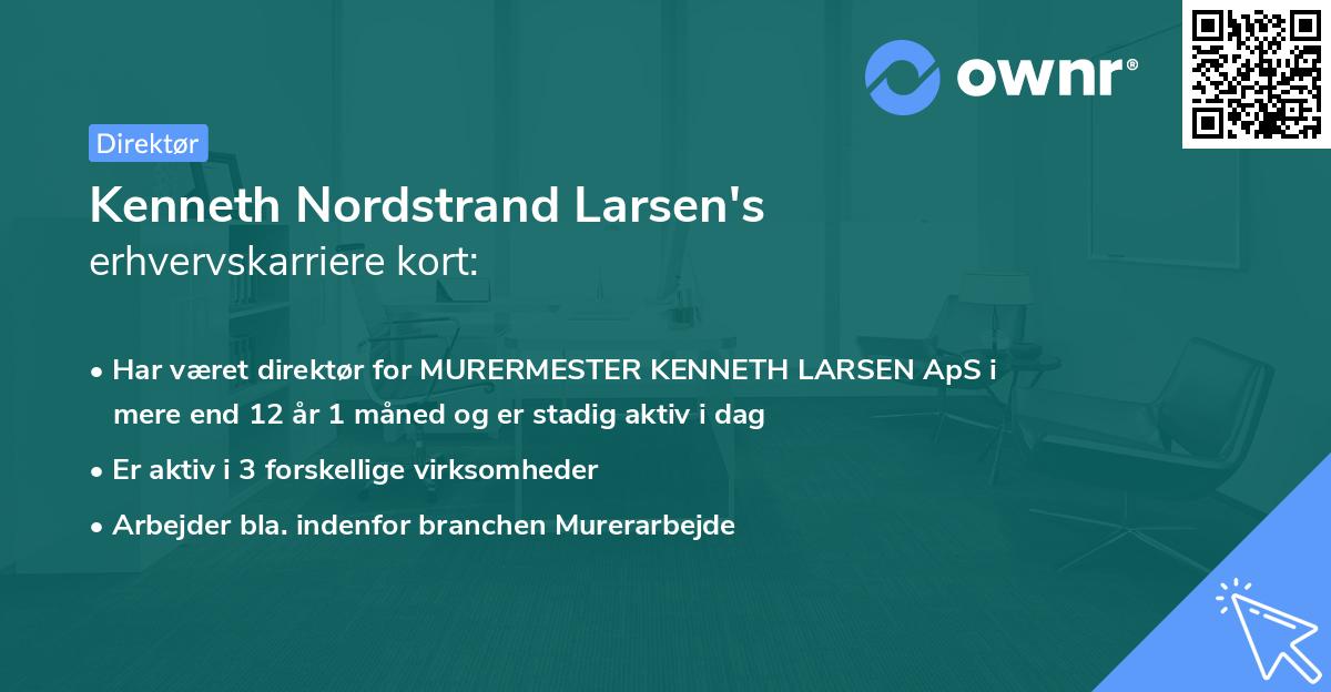 Kenneth Nordstrand Larsen's erhvervskarriere kort