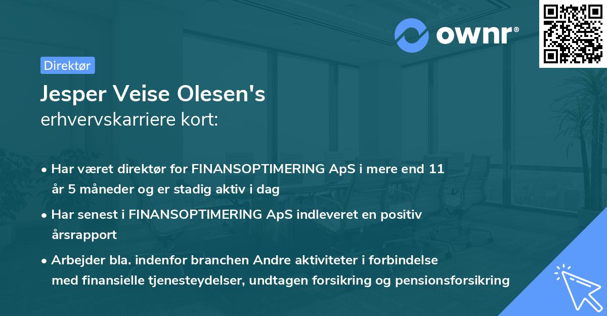Jesper Veise Olesen's erhvervskarriere kort