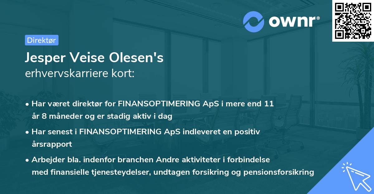 Jesper Veise Olesen's erhvervskarriere kort