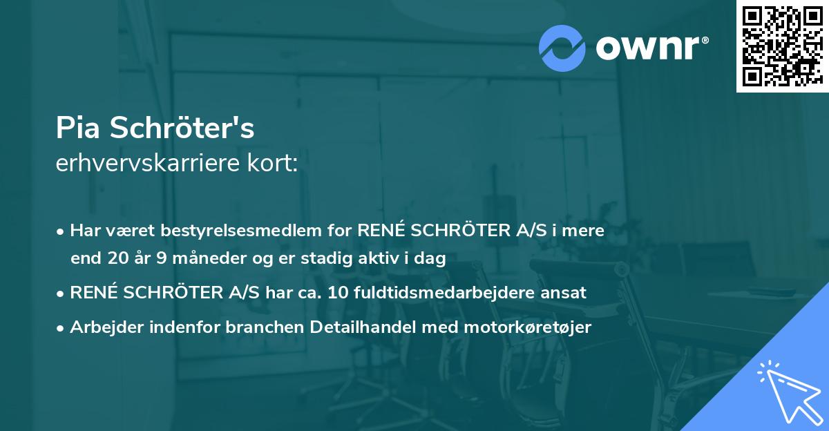 Pia Schröter's erhvervskarriere kort