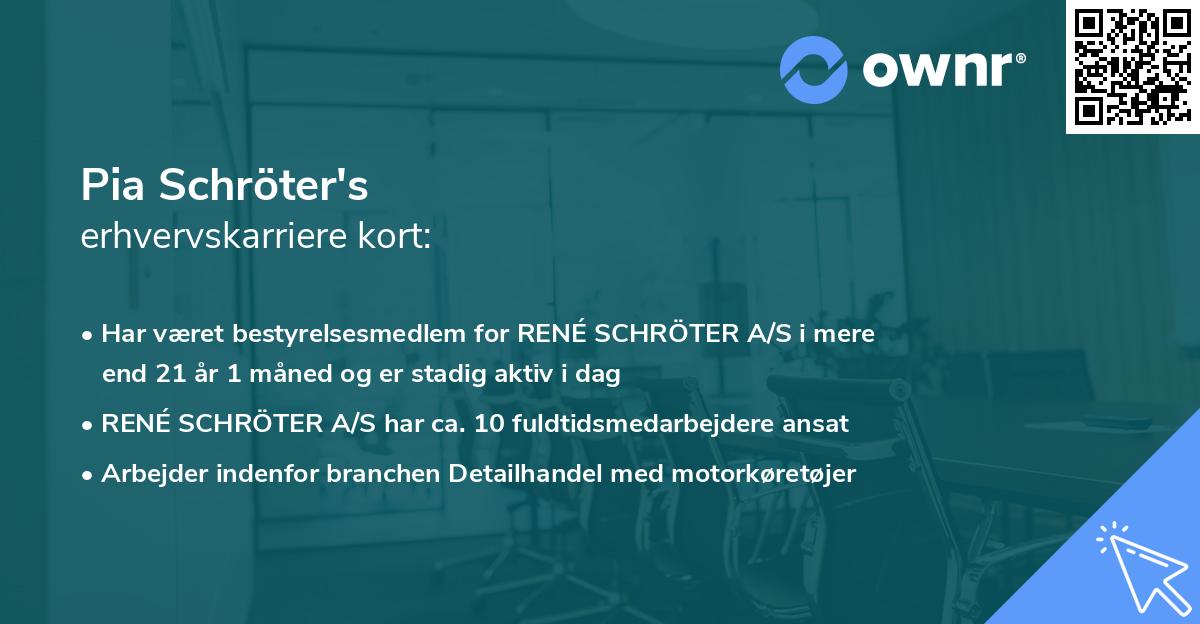 Pia Schröter's erhvervskarriere kort