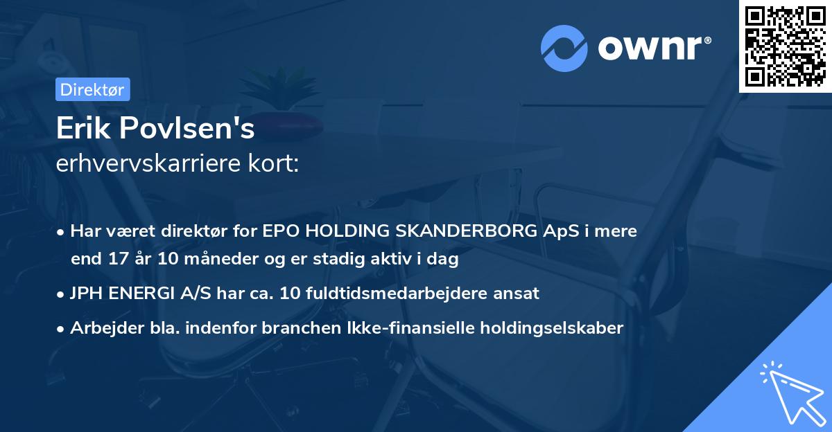 Erik Povlsen's erhvervskarriere kort
