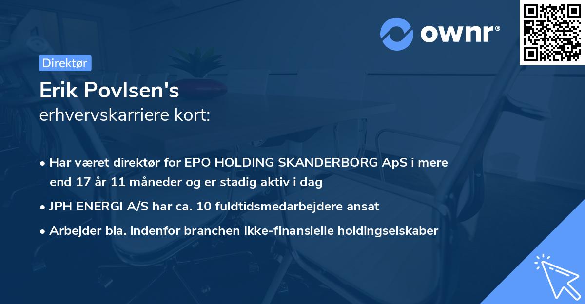 Erik Povlsen's erhvervskarriere kort