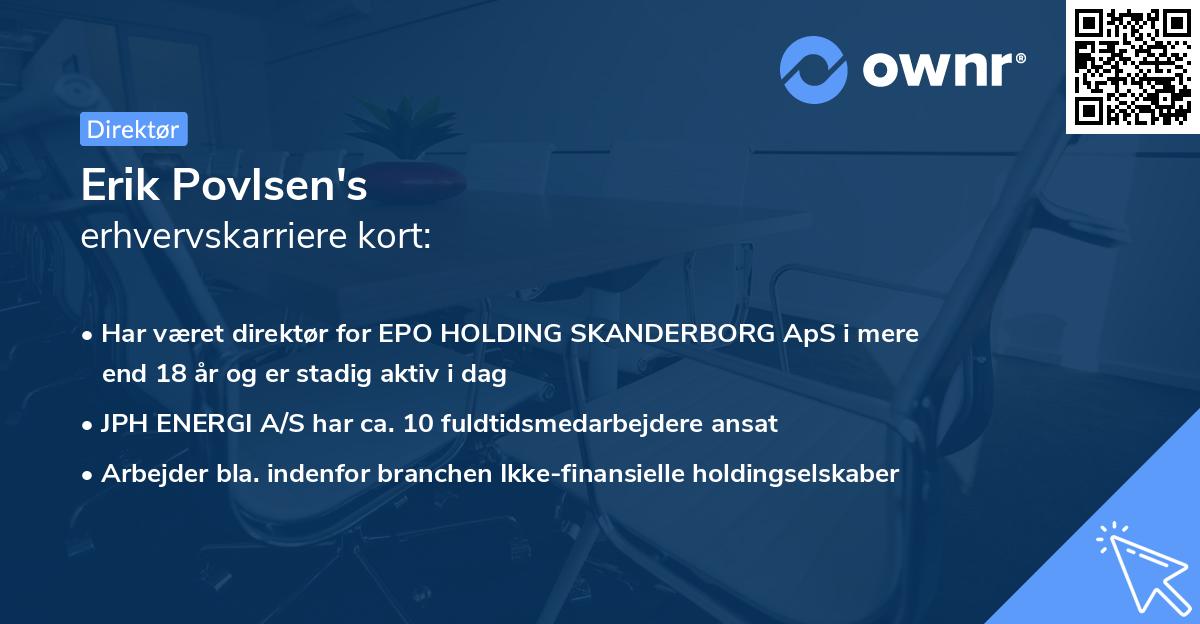 Erik Povlsen's erhvervskarriere kort