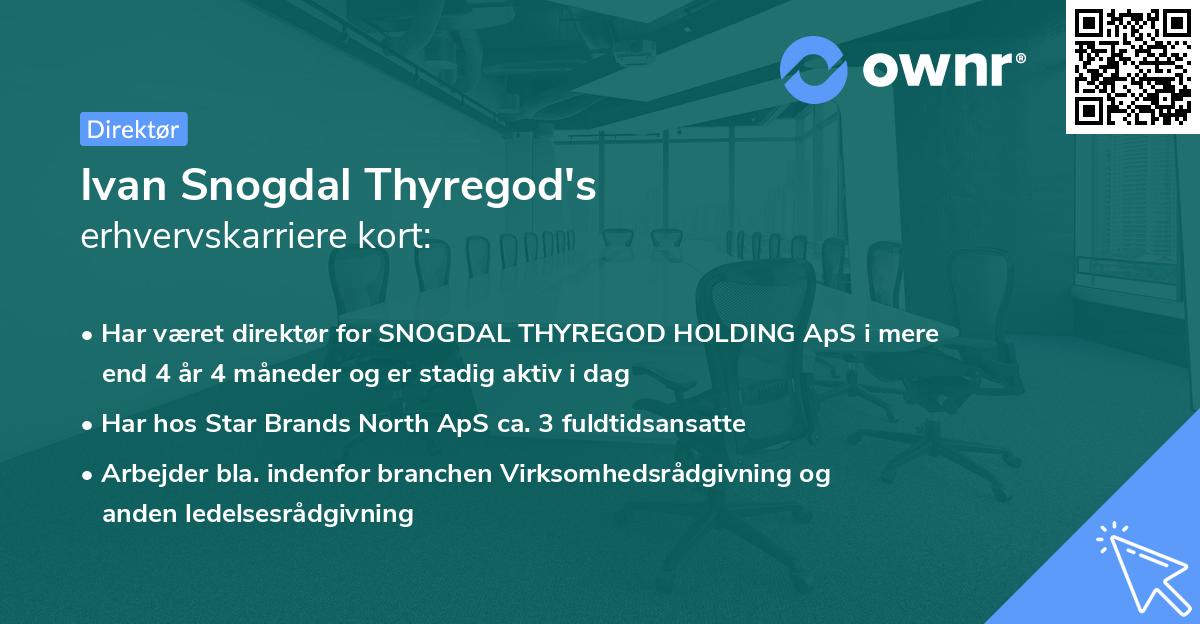 Ivan Snogdal Thyregod's erhvervskarriere kort
