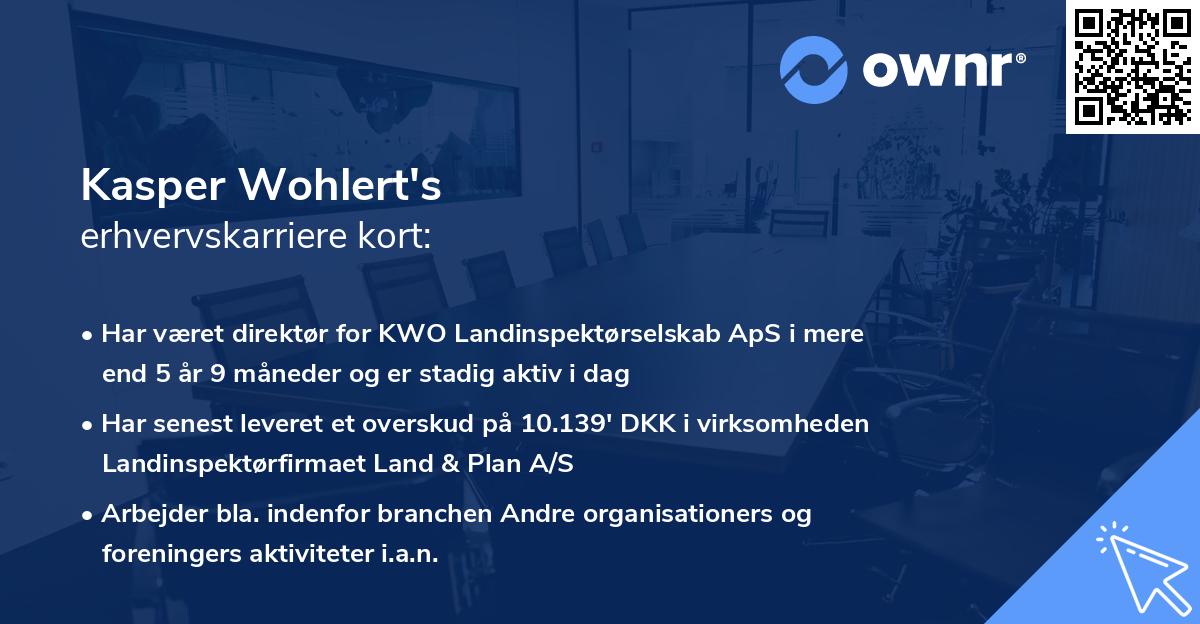 Kasper Wohlert's erhvervskarriere kort