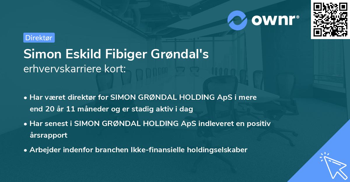 Simon Eskild Fibiger Grøndal's erhvervskarriere kort