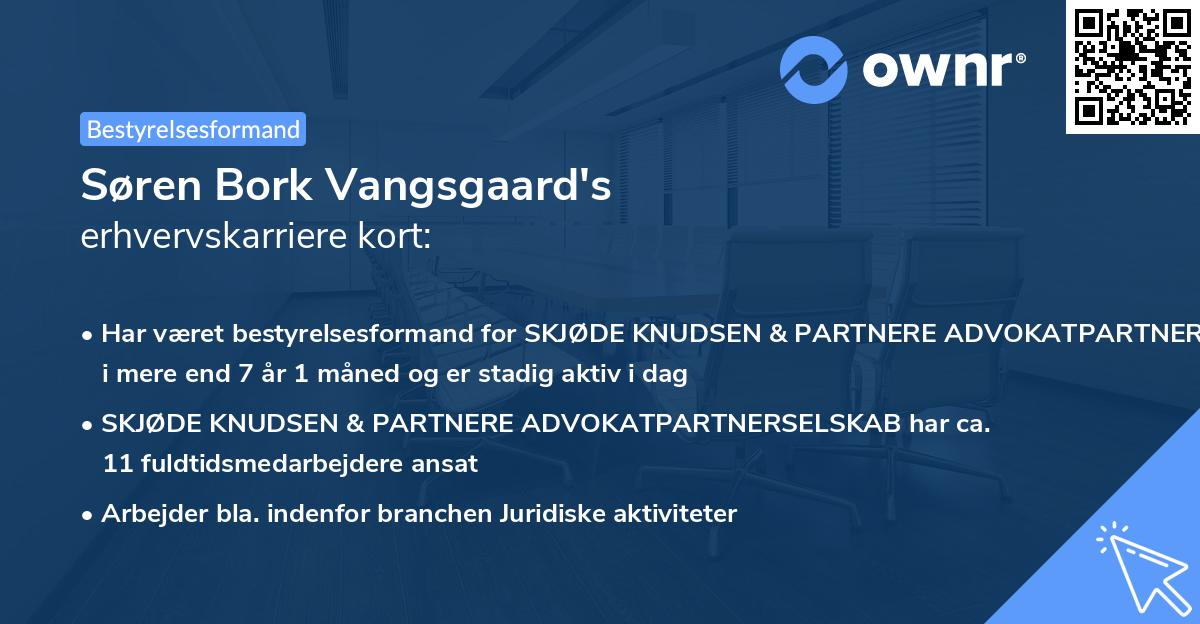 Søren Bork Vangsgaard's erhvervskarriere kort