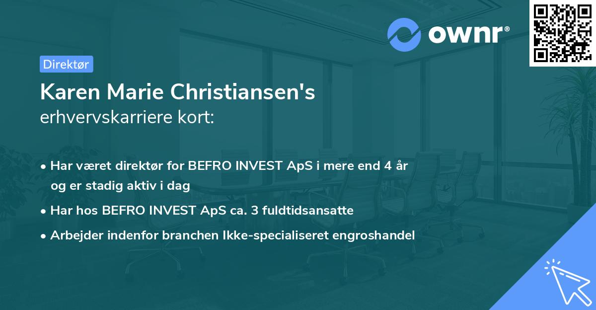 Karen Marie Christiansen's erhvervskarriere kort