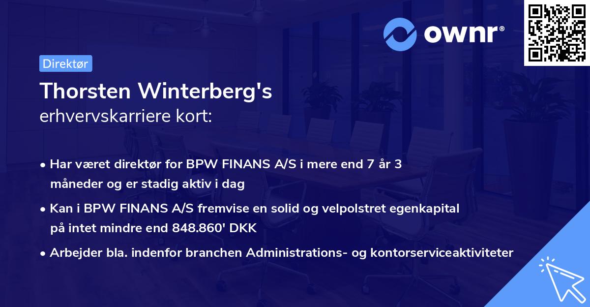 Thorsten Winterberg's erhvervskarriere kort