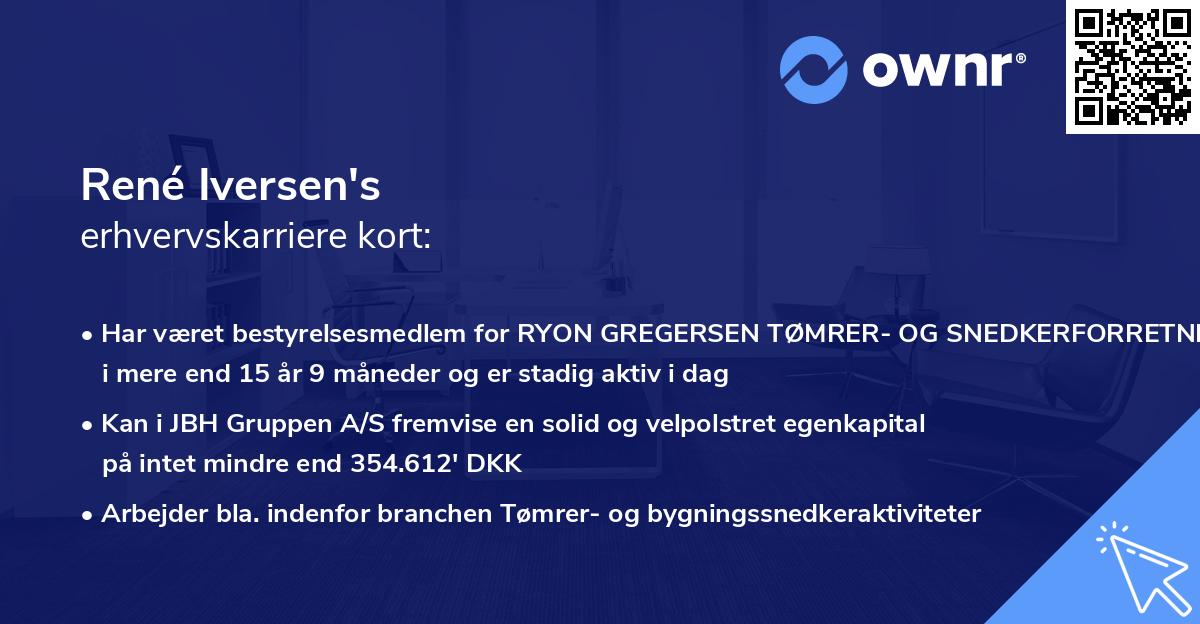 René Iversen's erhvervskarriere kort