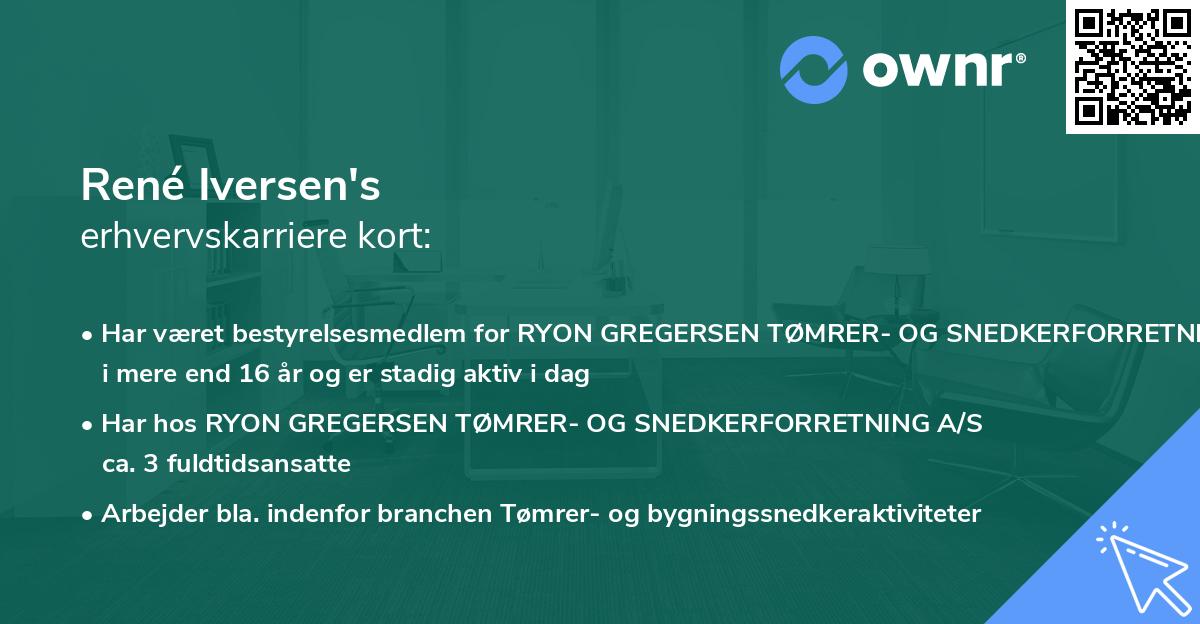René Iversen's erhvervskarriere kort