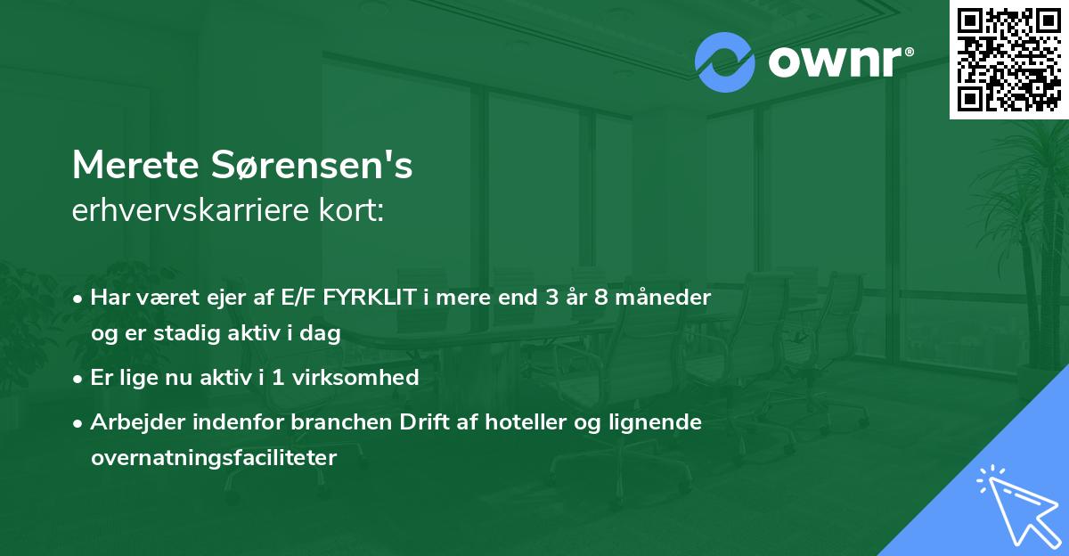 Merete Sørensen's erhvervskarriere kort