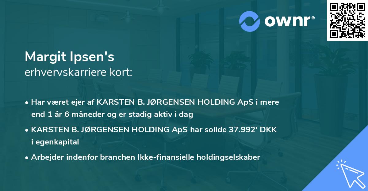 Margit Ipsen's erhvervskarriere kort