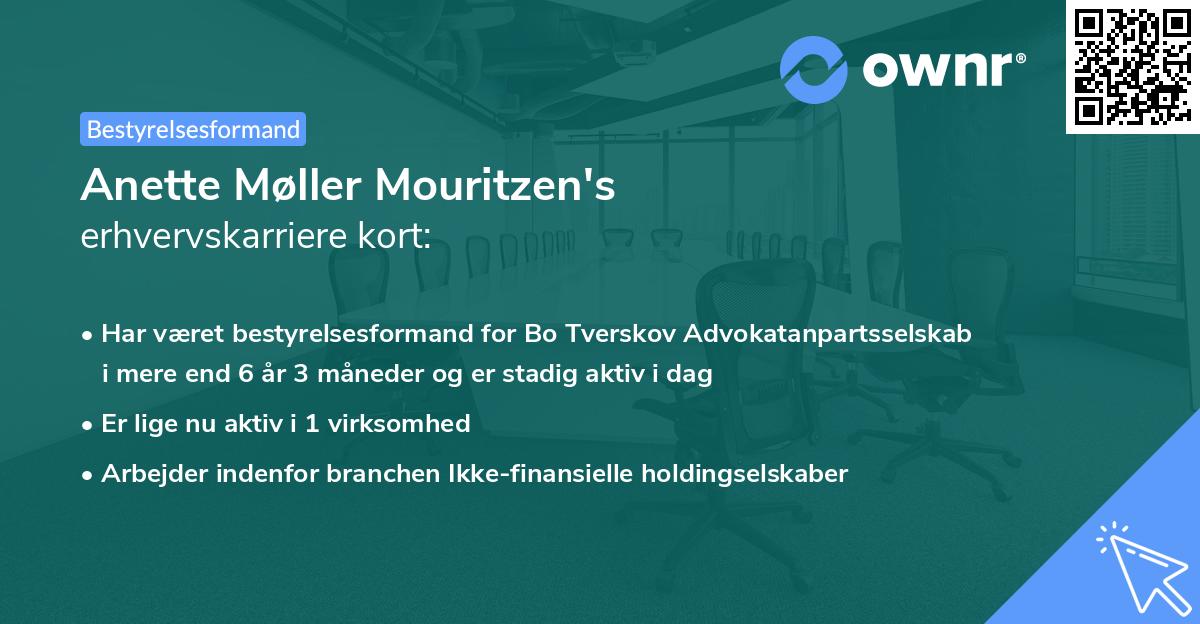 Anette Møller Mouritzen's erhvervskarriere kort