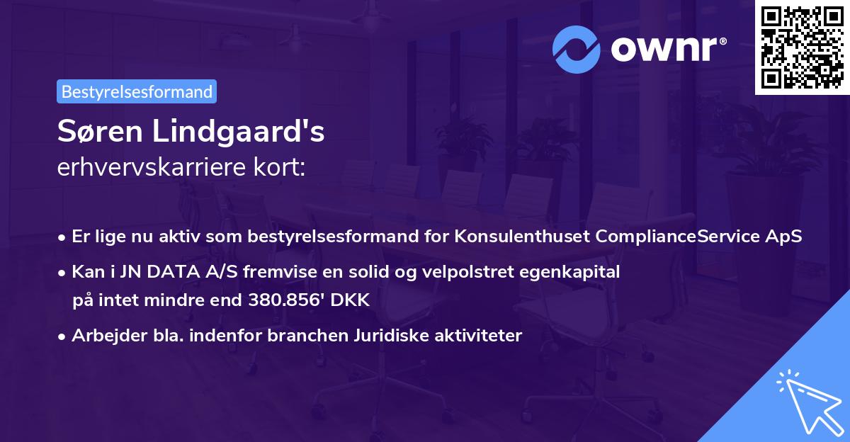 Søren Lindgaard's erhvervskarriere kort