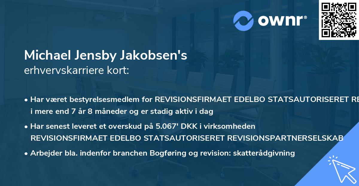 Michael Jensby Jakobsen's erhvervskarriere kort