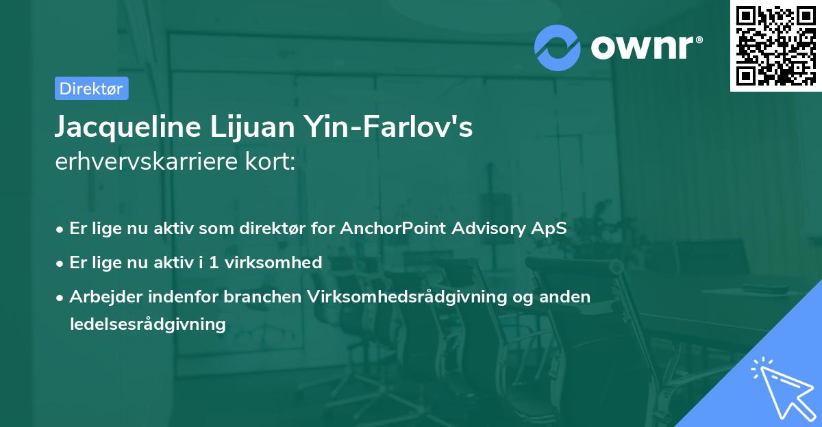 Jacqueline Lijuan Yin-Farlov's erhvervskarriere kort