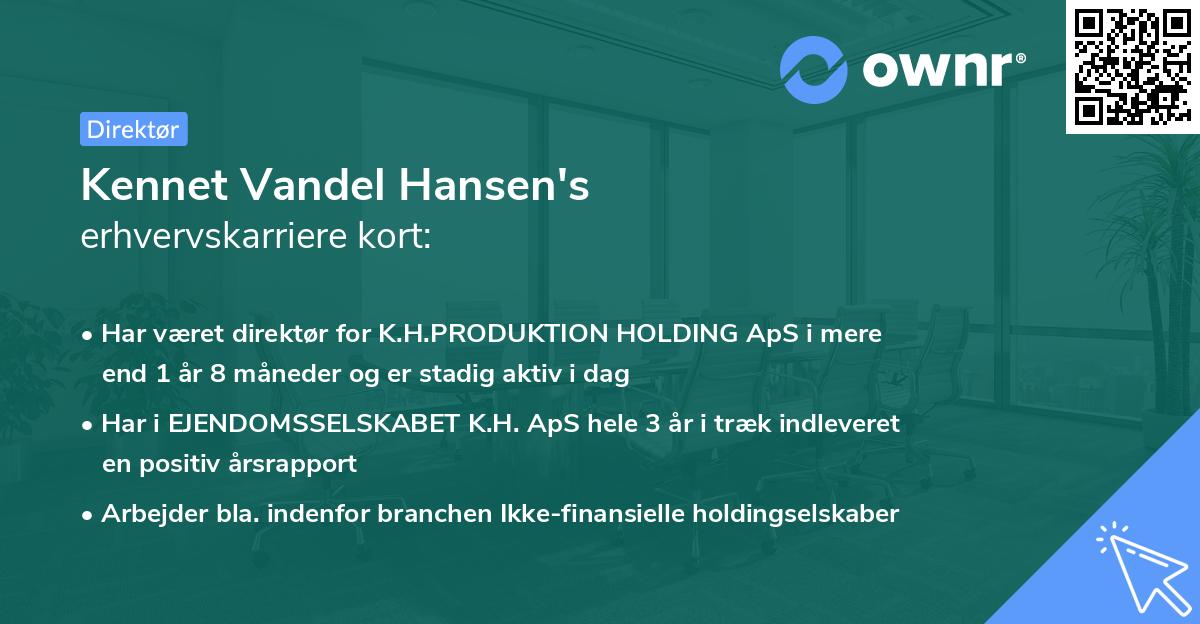 Kennet Vandel Hansen's erhvervskarriere kort
