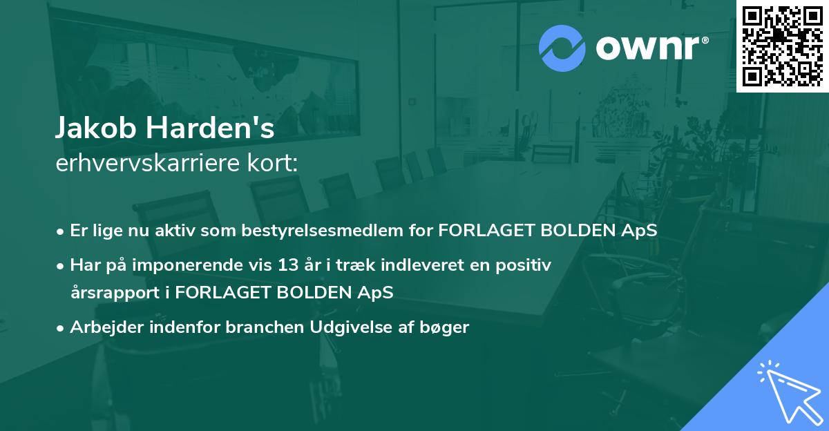 Jakob Harden's erhvervskarriere kort