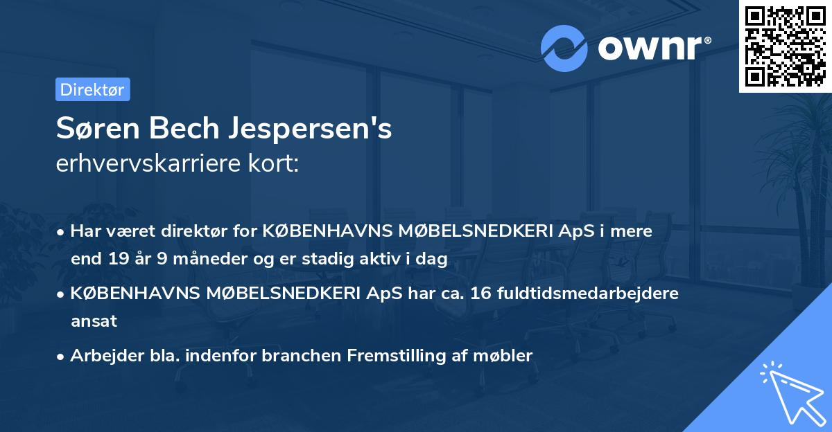 Søren Bech Jespersen's erhvervskarriere kort