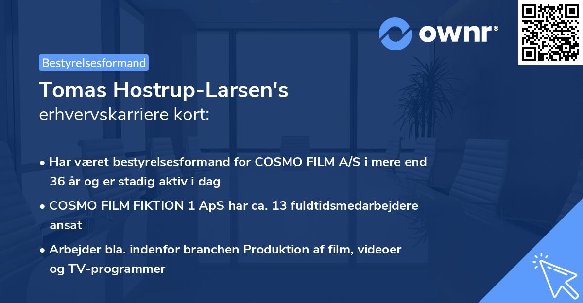 Tomas Hostrup-Larsen's erhvervskarriere kort