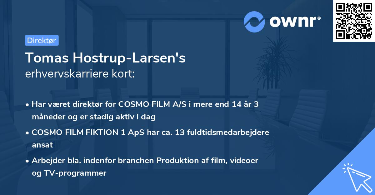 Tomas Hostrup-Larsen's erhvervskarriere kort