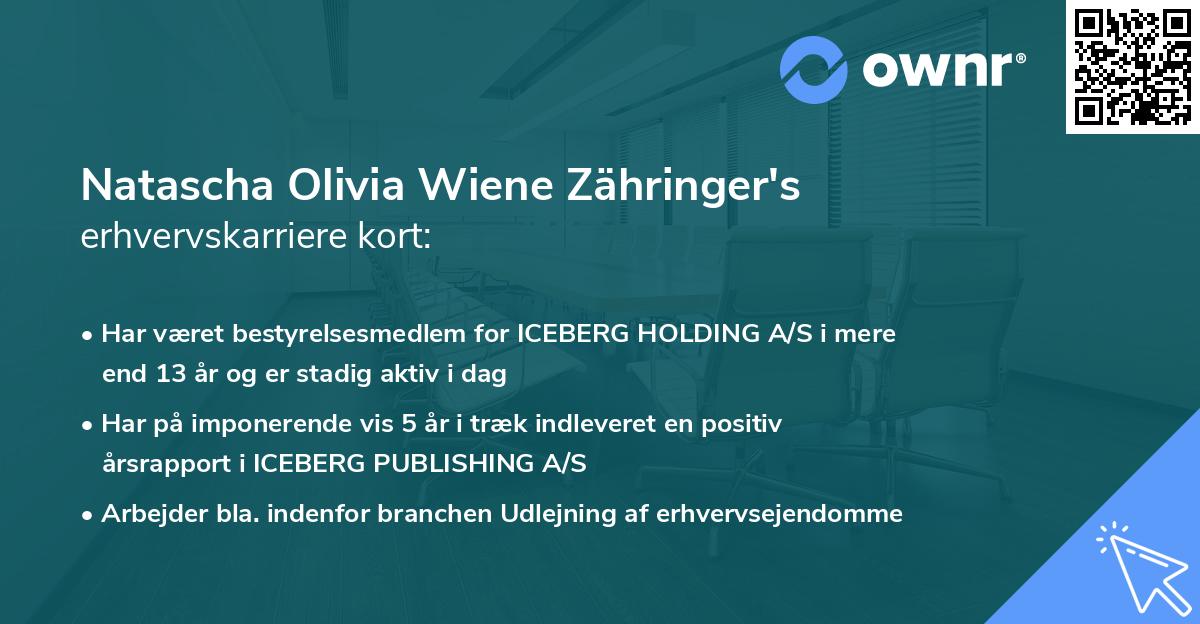 Natascha Olivia Wiene Zähringer's erhvervskarriere kort