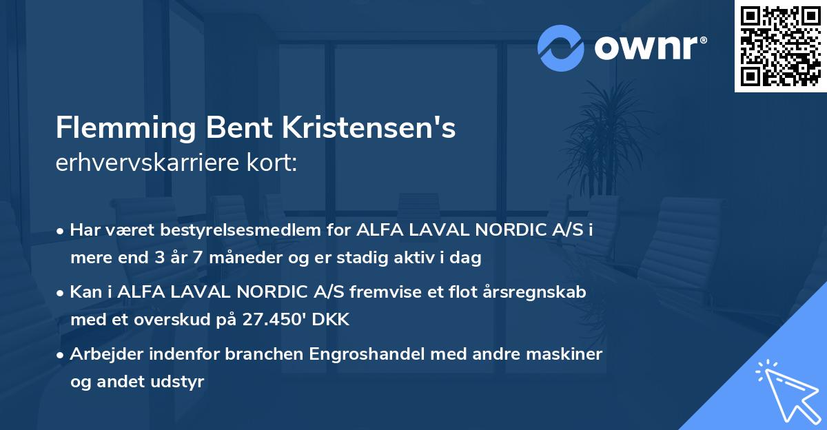 Flemming Bent Kristensen's erhvervskarriere kort